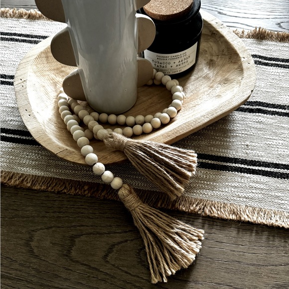 Wood Bead Garland with Tassels - Picture 2 of 2